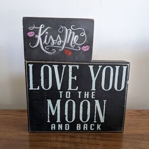 Set of Two Wooden Box Signs